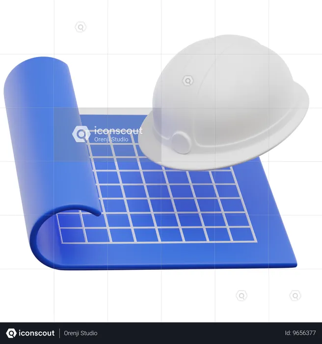 Herramientas de plano y casco  3D Icon