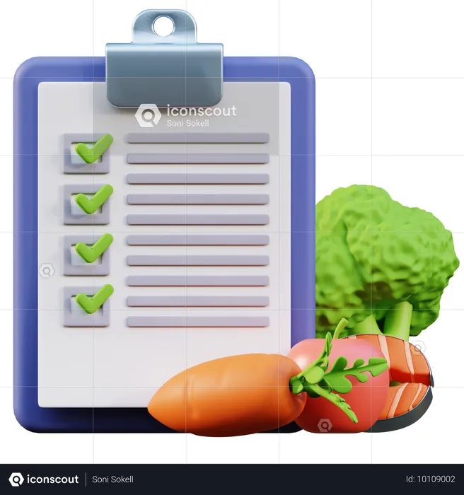 Plano de nutrição  3D Icon