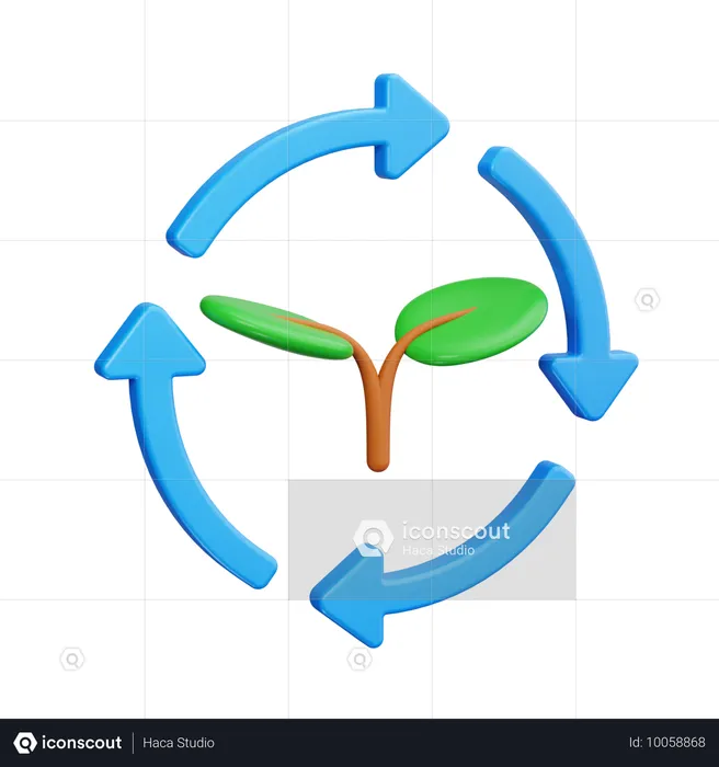 Plant Cycle  3D Icon