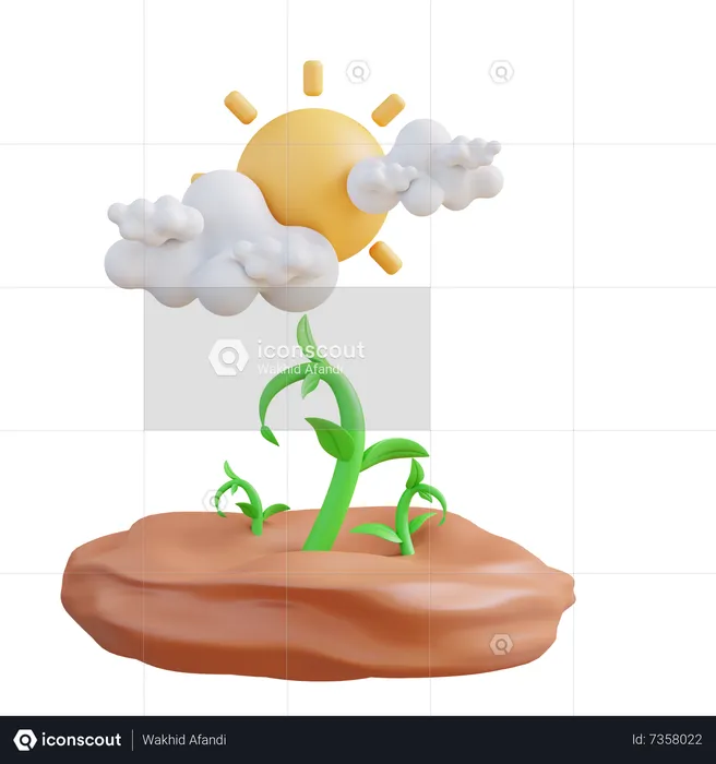 Plant Growing  3D Icon