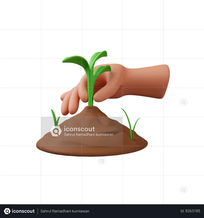 Plant hand gesture  3D Icon