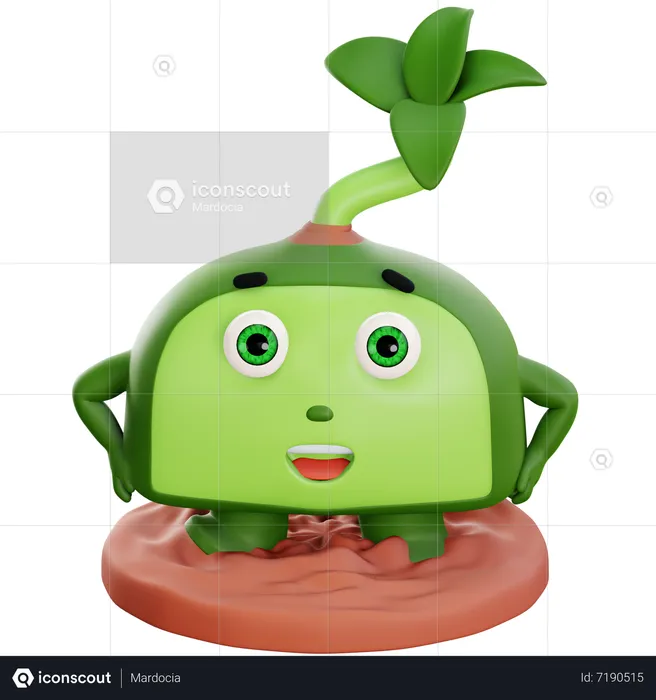 Plant Hand On Waist  3D Illustration