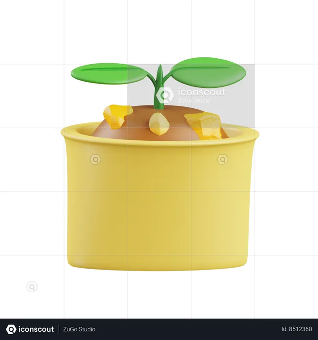 Plant inside The Pollibag  3D Icon