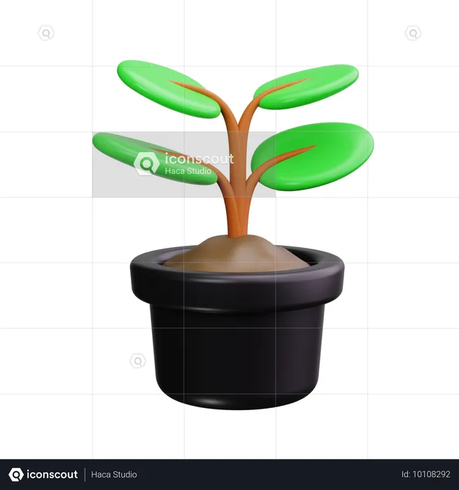 植木鉢  3D Icon