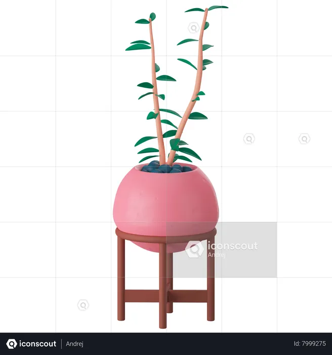 Plant Pot  3D Icon