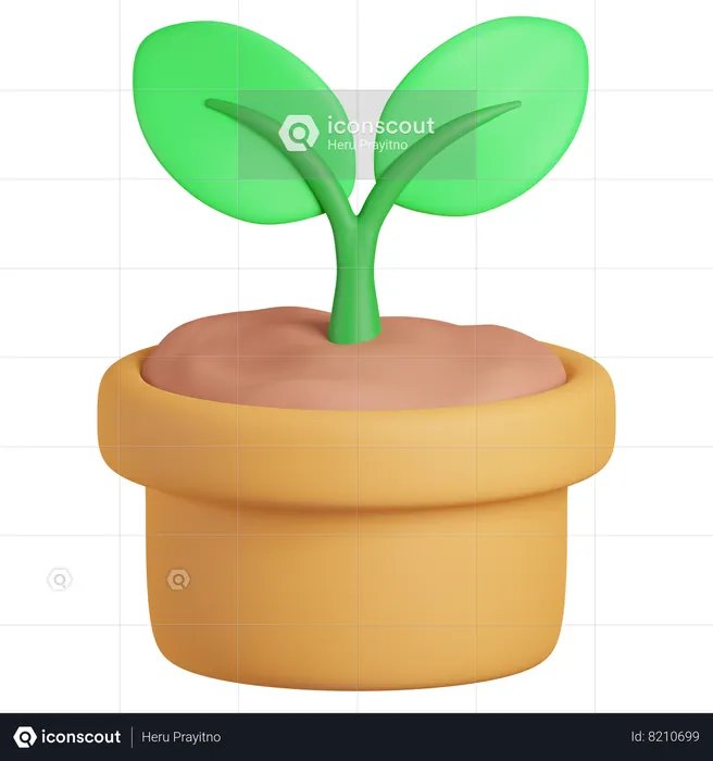 Plant Pot  3D Icon