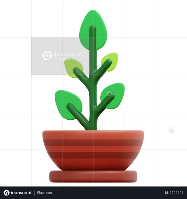 Plant Pot  3D Icon