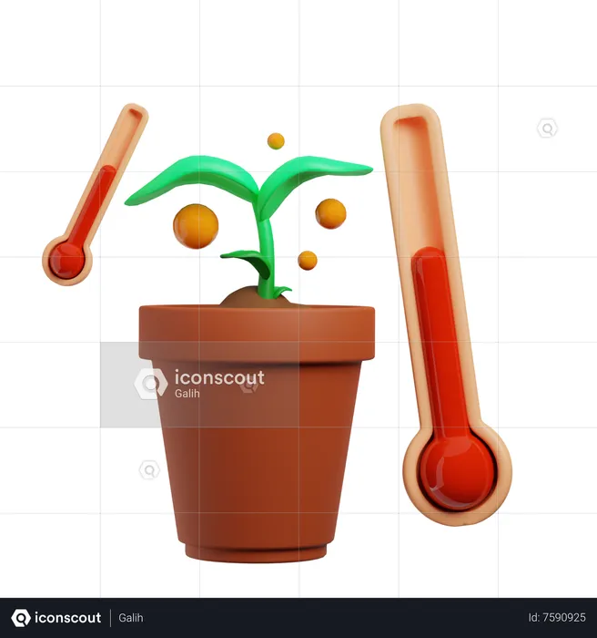 Plant Temperature  3D Icon