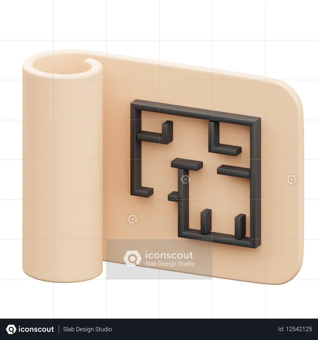 Planta baixa da casa  3D Icon