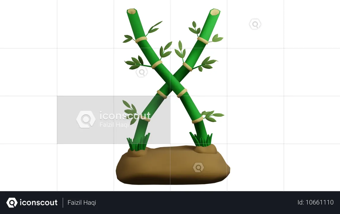 Planta de bambú  3D Icon