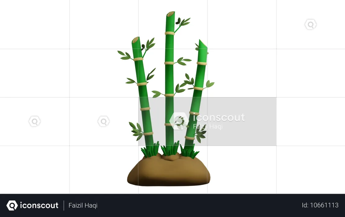 Planta de bambú  3D Icon