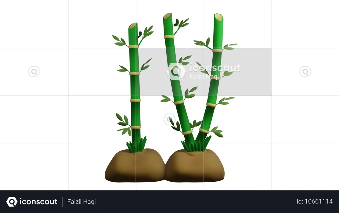 Planta de bambu  3D Icon
