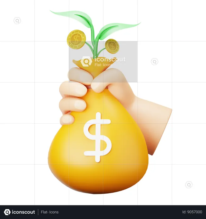 Planta de dinero  3D Icon