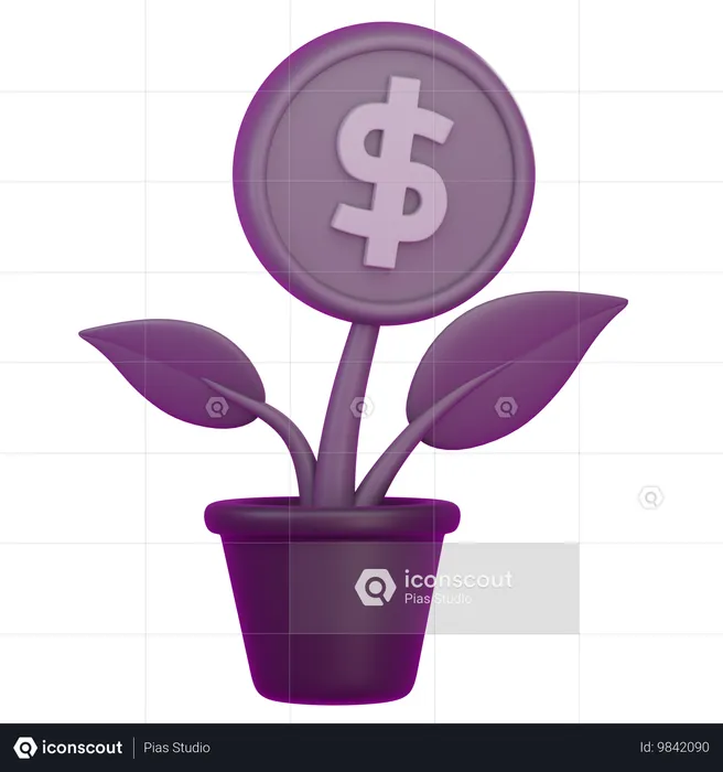 Planta de dinero  3D Icon