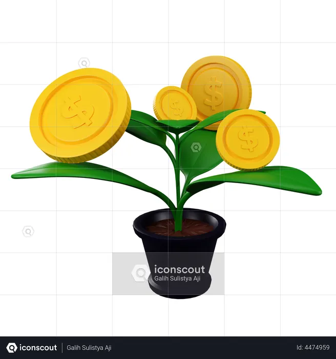 Planta de dinero  3D Illustration