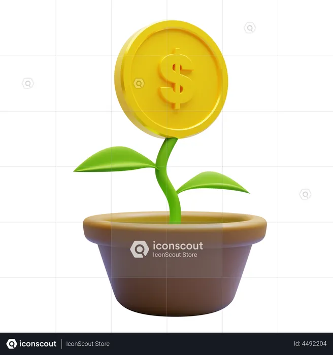 Planta de dinero  3D Icon