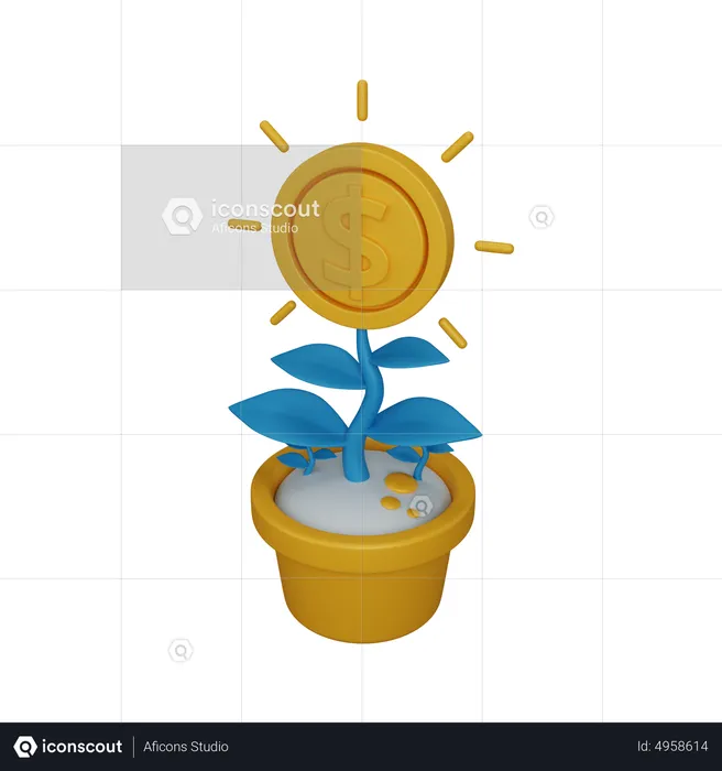 Planta de dinero  3D Icon