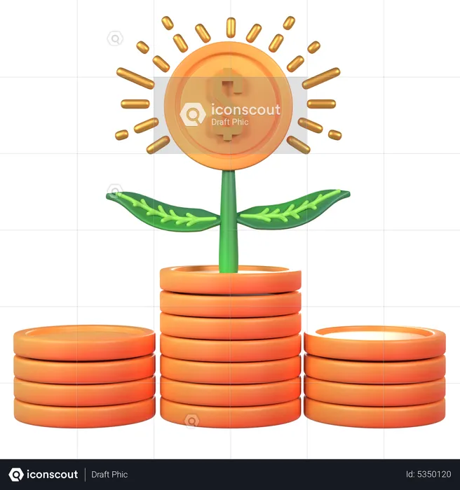 Planta de dinero  3D Icon