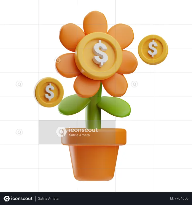 Planta de dinero  3D Icon