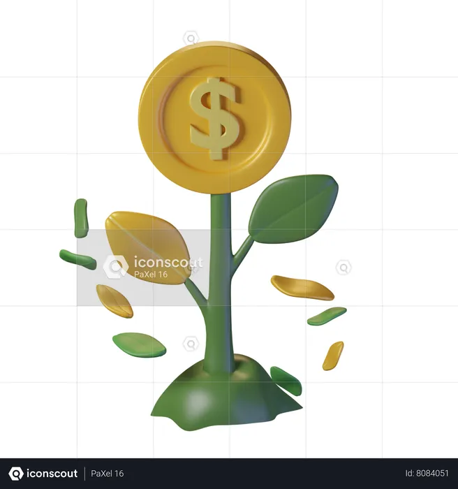 Planta de dinero  3D Icon