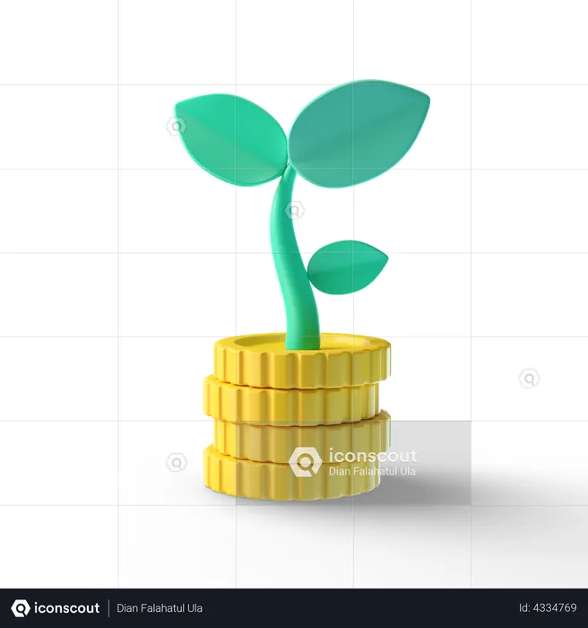 Planta de inversión  3D Illustration