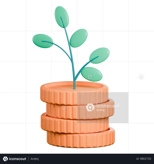 Planta de investimento  3D Icon