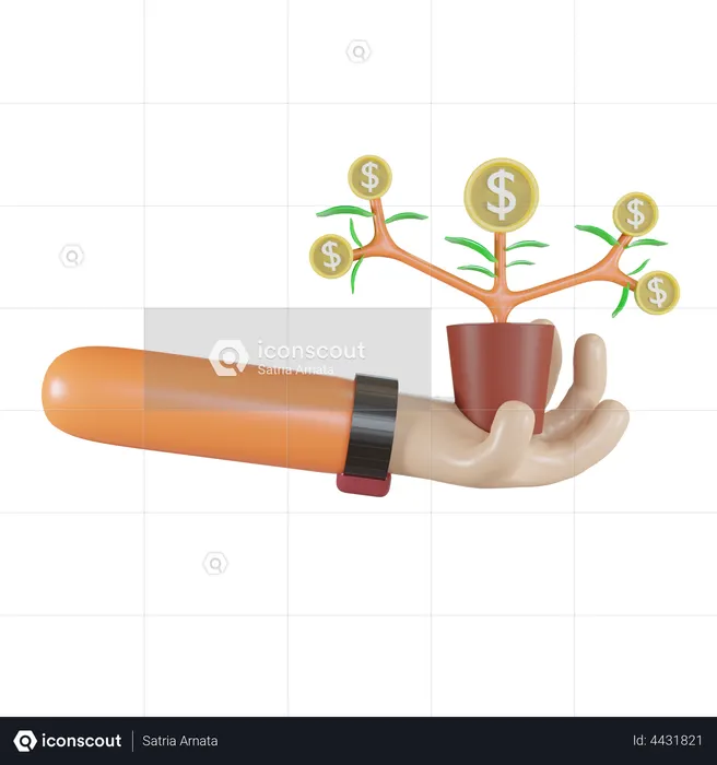 Planta de investimento  3D Icon