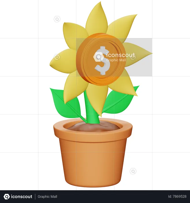 Planta de investimento  3D Icon