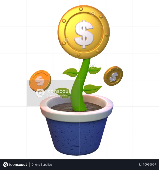 Planta de dinero  3D Icon