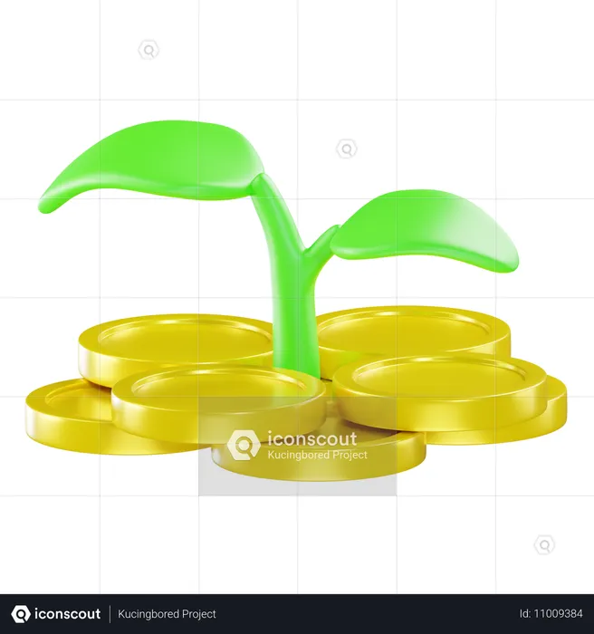 Planta de dinero  3D Icon