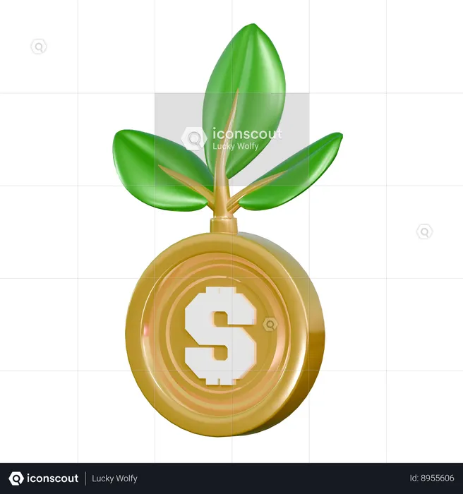 Planta de dinheiro  3D Icon