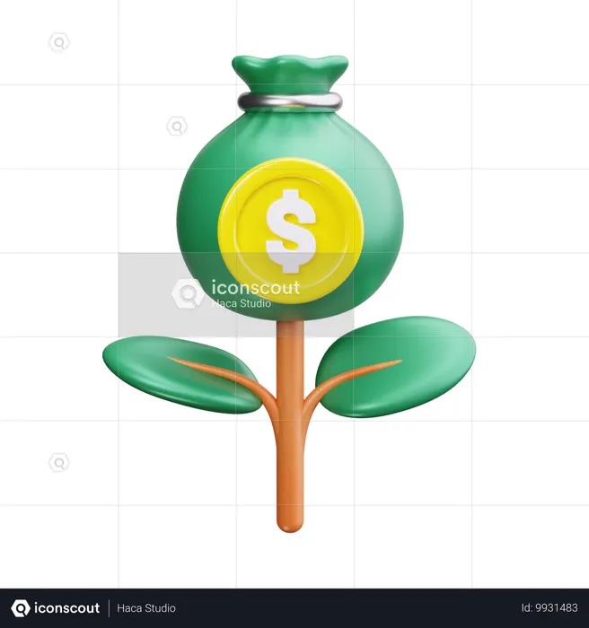 Planta de dinheiro  3D Icon