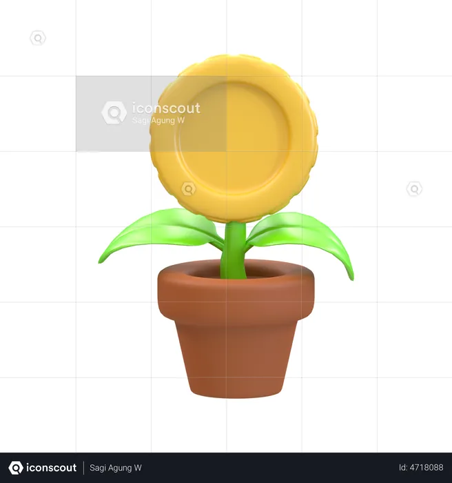 Planta de dinheiro  3D Illustration