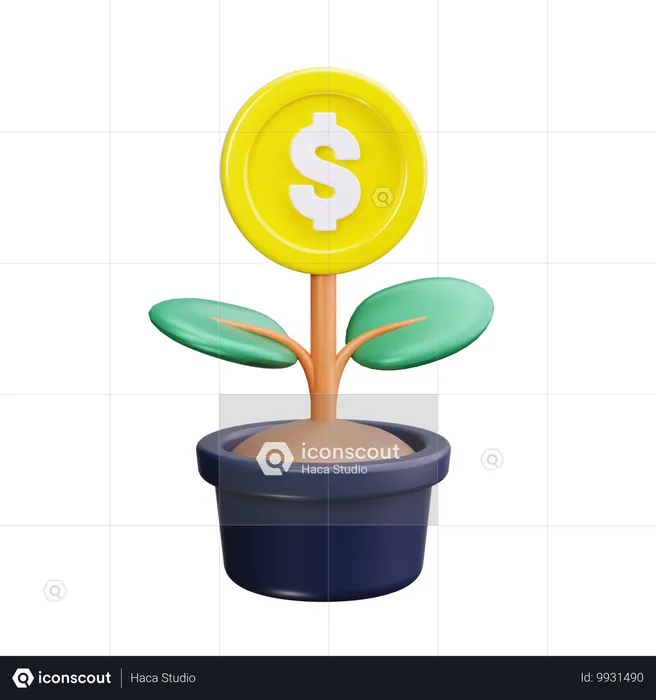 Planta del dólar  3D Icon