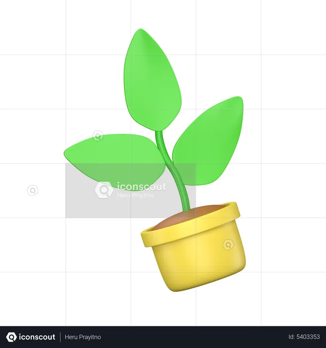 Planta en maceta  3D Icon