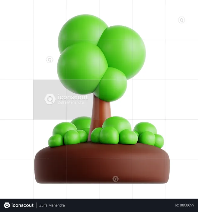 Plantación de árboles  3D Icon