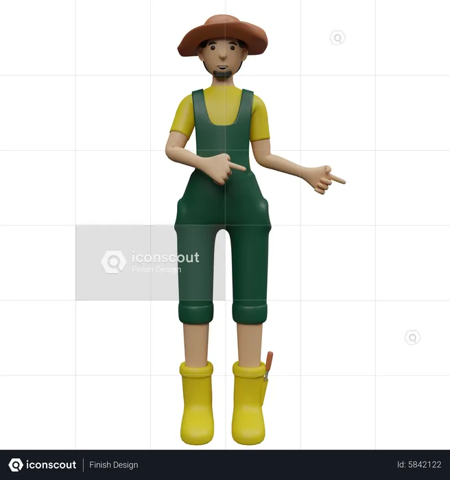 Plantation farmer  3D Illustration