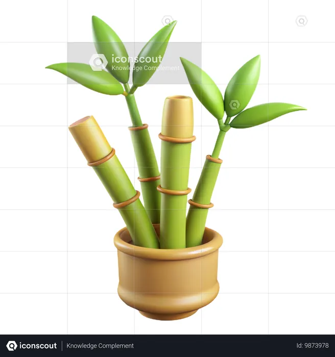 Plante de bambou  3D Icon