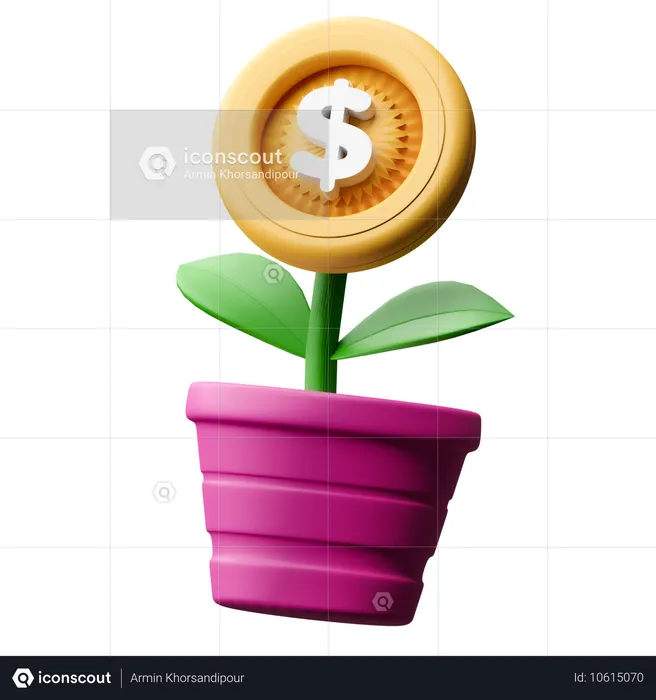 Plante dollar  3D Icon