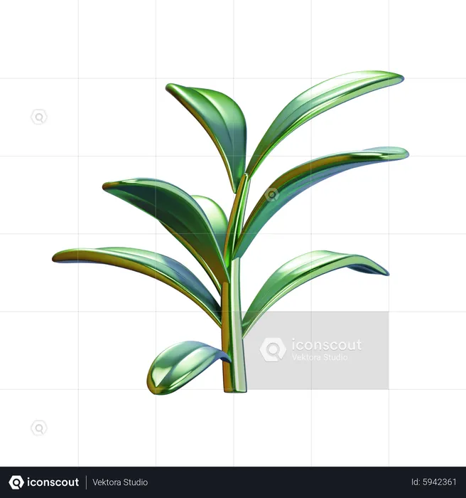 Plante à thème métallique  3D Icon