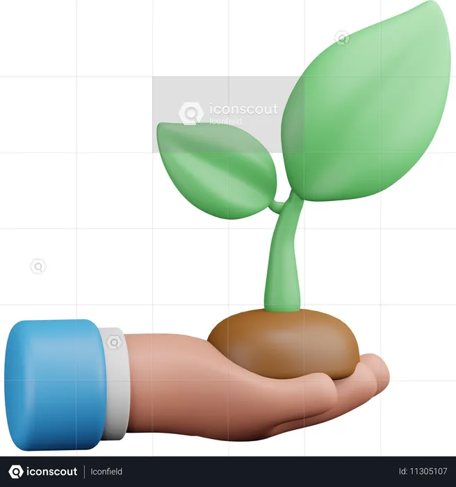 Planting  3D Icon