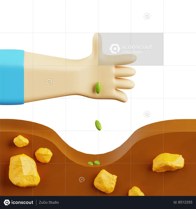 Plantando sementes  3D Icon
