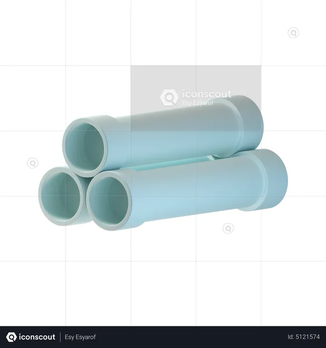 Plastic Pipe  3D Icon