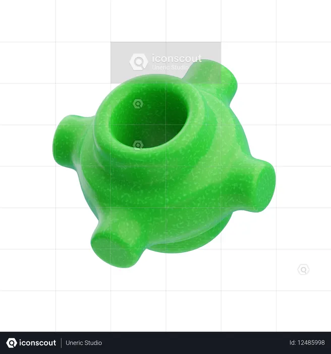 Plastic Resin Abstract Green Block Cluster  3D Icon