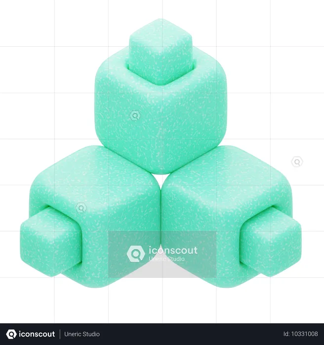 Plastic Resin Triangular Block Formation  3D Icon