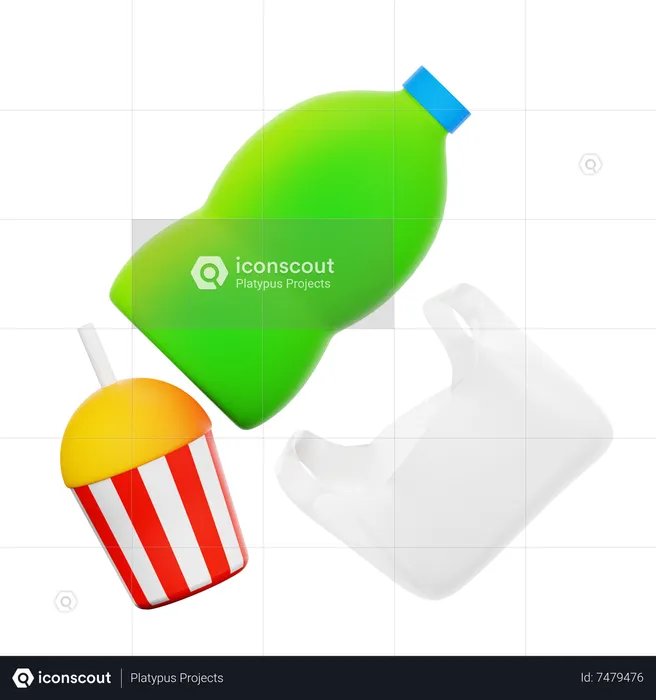 Plastic Waste  3D Icon