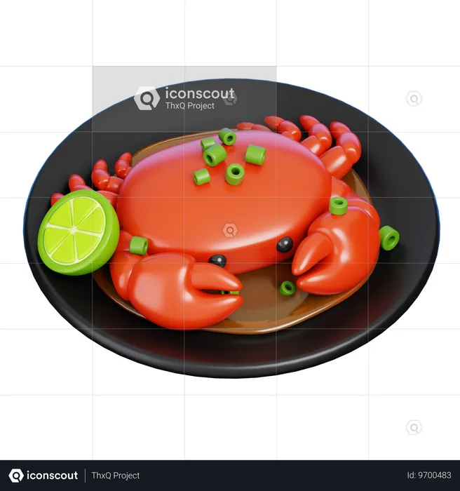 Plat de crabe  3D Icon