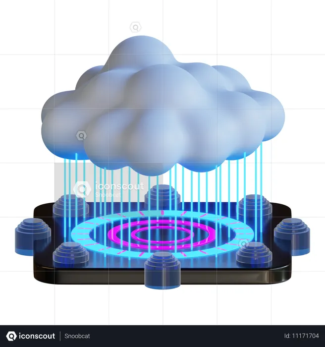 Plataforma de IA em nuvem  3D Icon