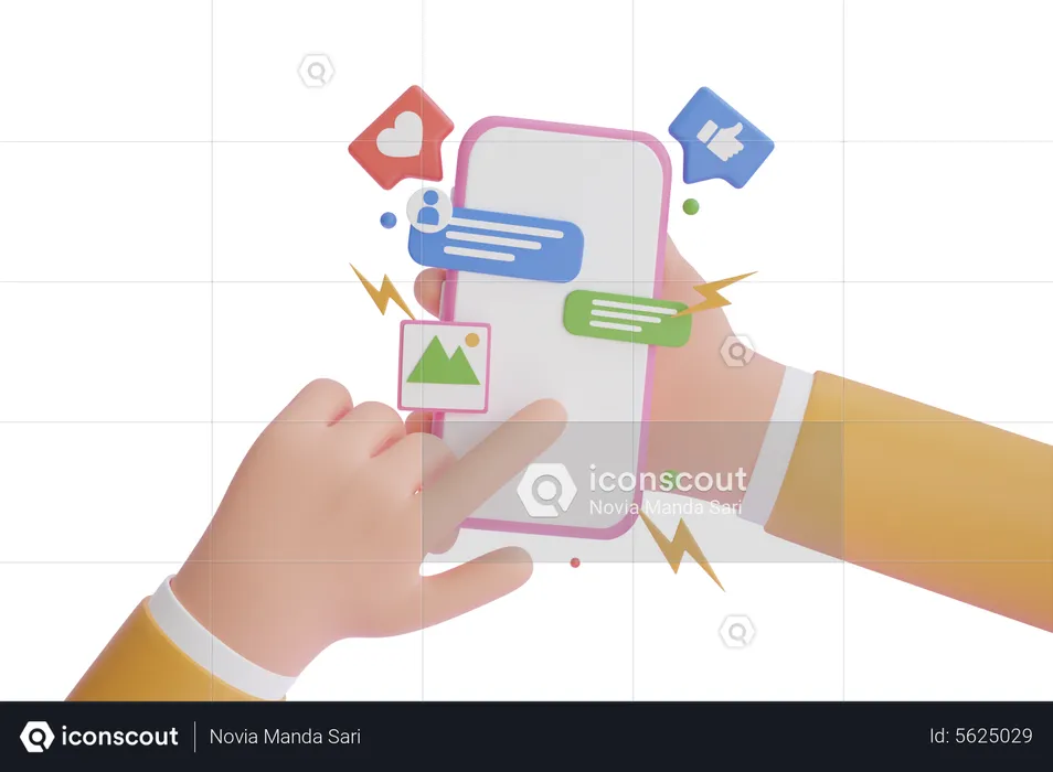 Plataforma de redes sociales  3D Illustration