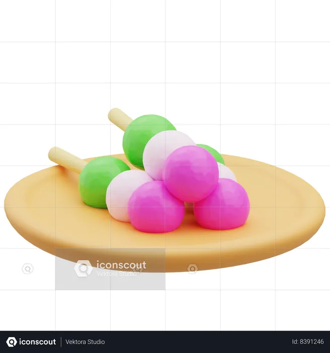 Plate Of Bocchan Dango  3D Icon